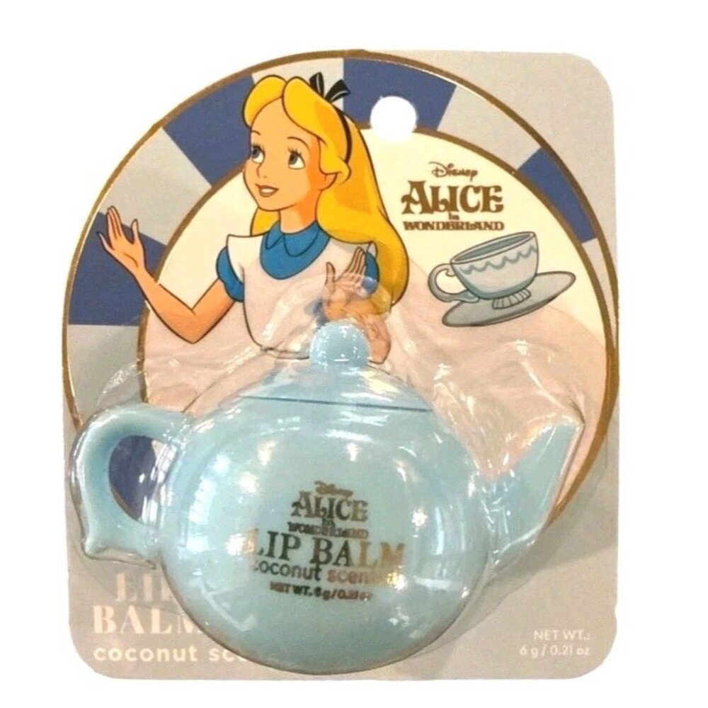 Disney Alice In Wonderland Lip Balm Blue Tea Pot Coconut Scented